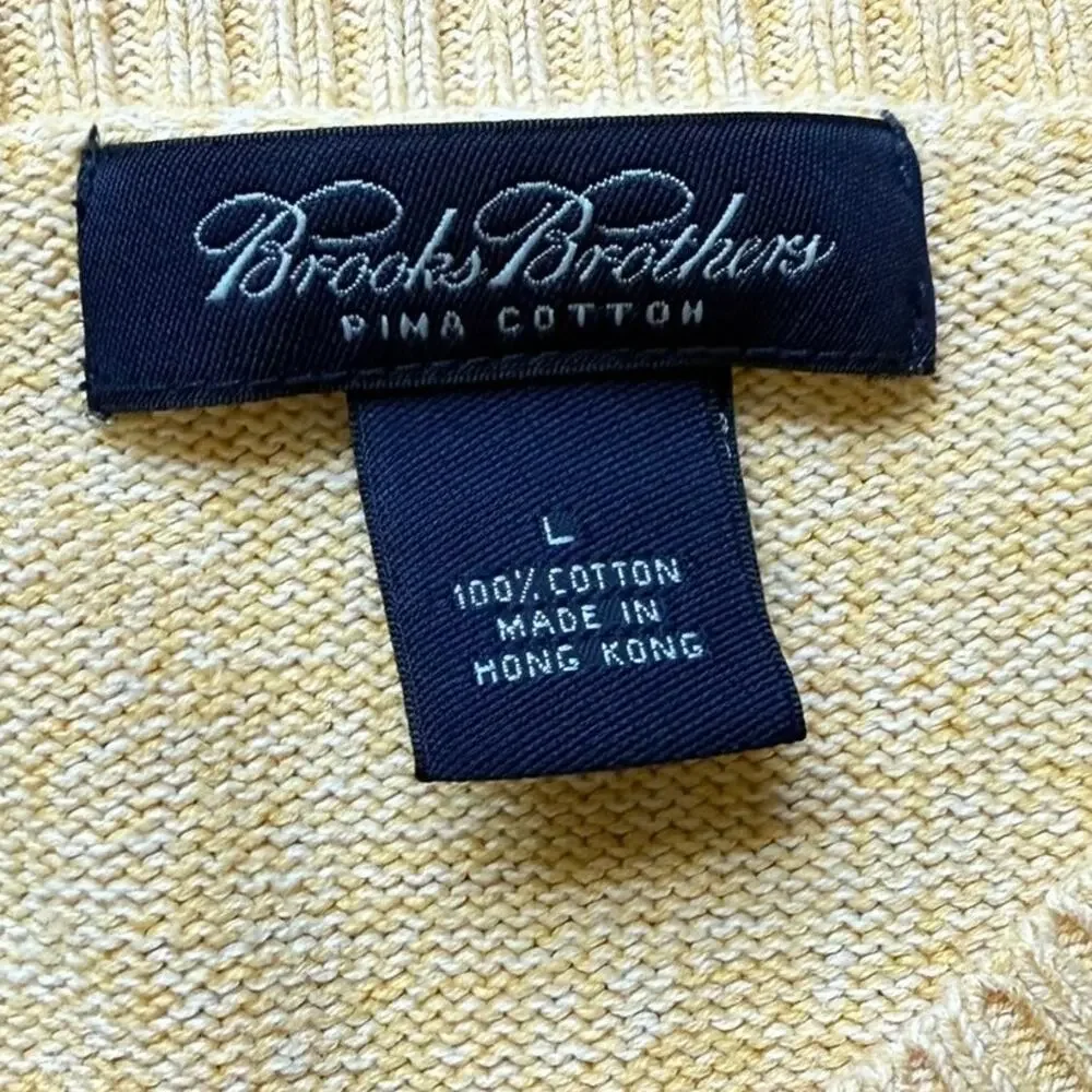 Brooks Brothers Supima Cotton Crewneck Sweater Yellow Men’s Large